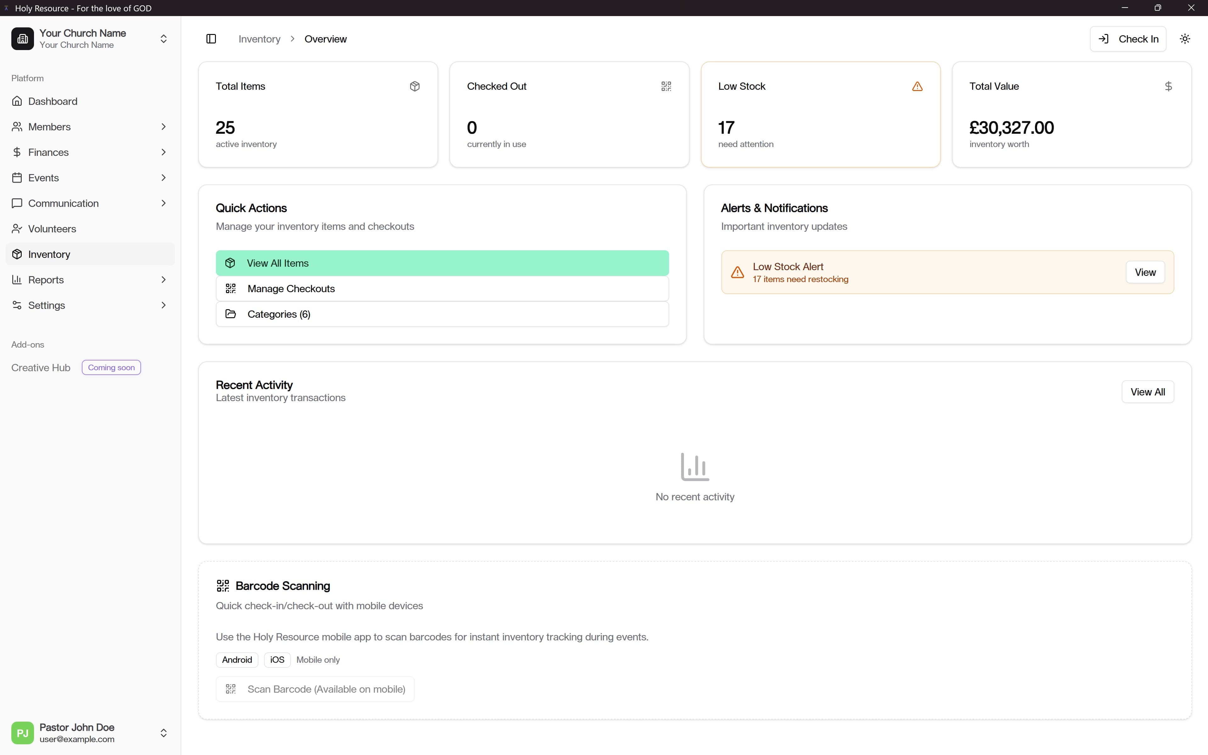 Inventory Dashboard